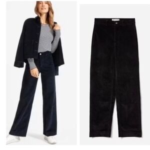 Everlane Black Relaxed Wide Straight Leg Baby Cords - 12